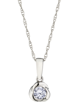 .10 Carat of Lab Grown Diamonds Love Knot Pendant, 10kt White Gold.....................NOW