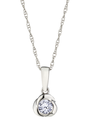 .10 Carat of Lab Grown Diamonds Love Knot Pendant, 10kt White Gold.....................NOW - Griffin Jewellery Designs