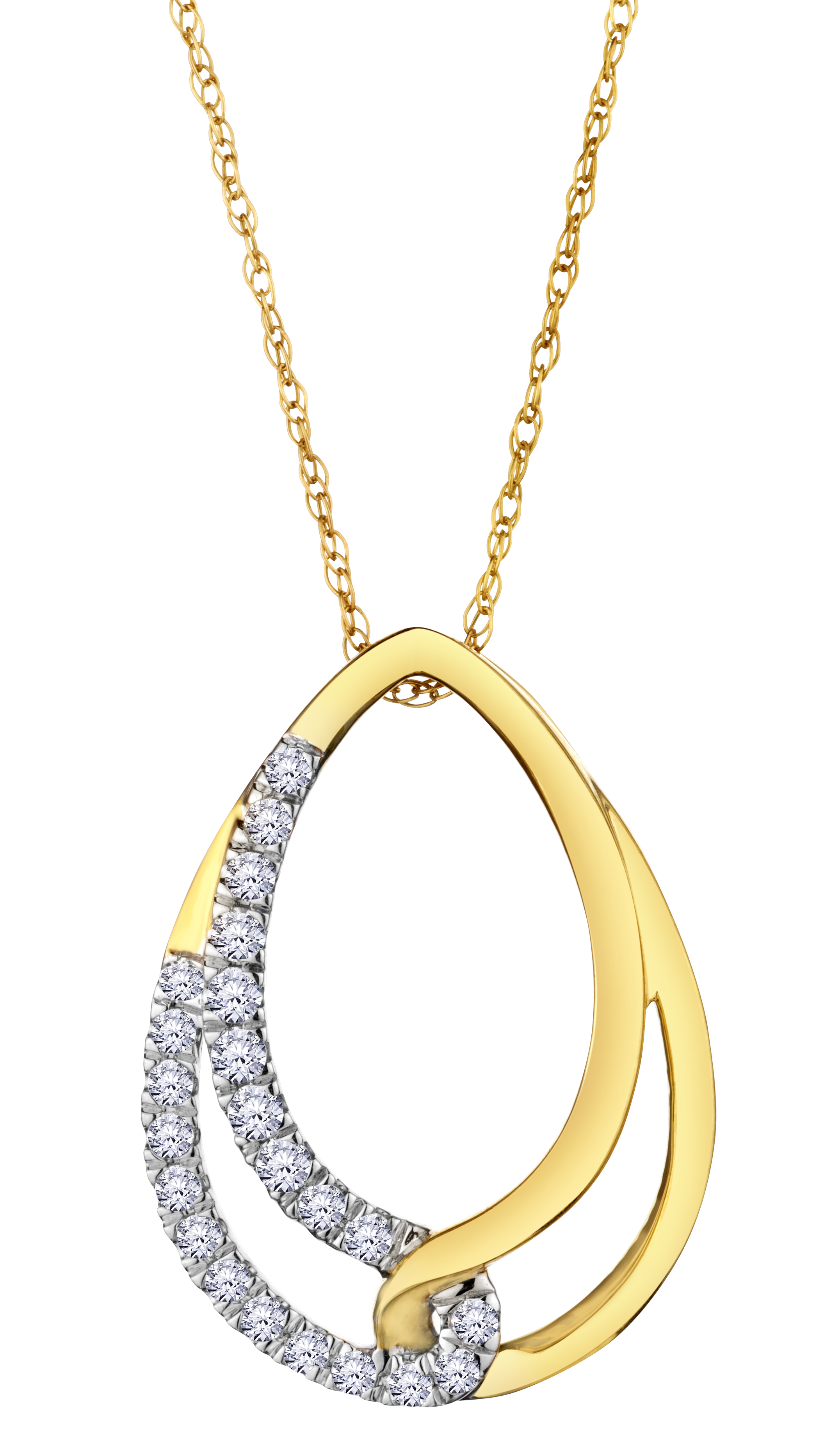 .18 Carat of Lab Grown Diamonds Pendant, 10kt Yellow Gold.....................NOW