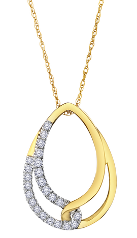 .18 Carat of Lab Grown Diamonds Pendant, 10kt Yellow Gold.....................NOW