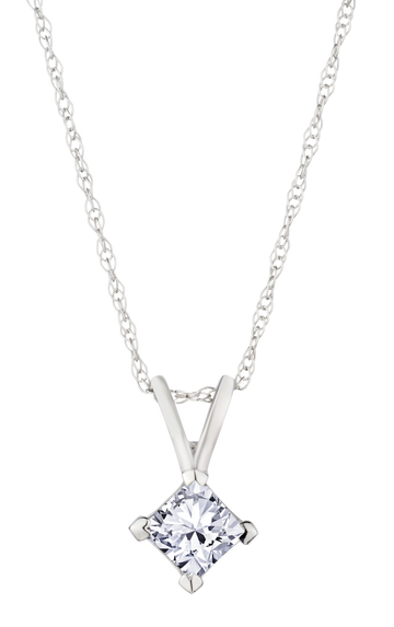 .33 Carat of Lab Grown Diamond Princess Cut Pendant, 14kt White Gold.....................NOW - Griffin Jewellery Designs
