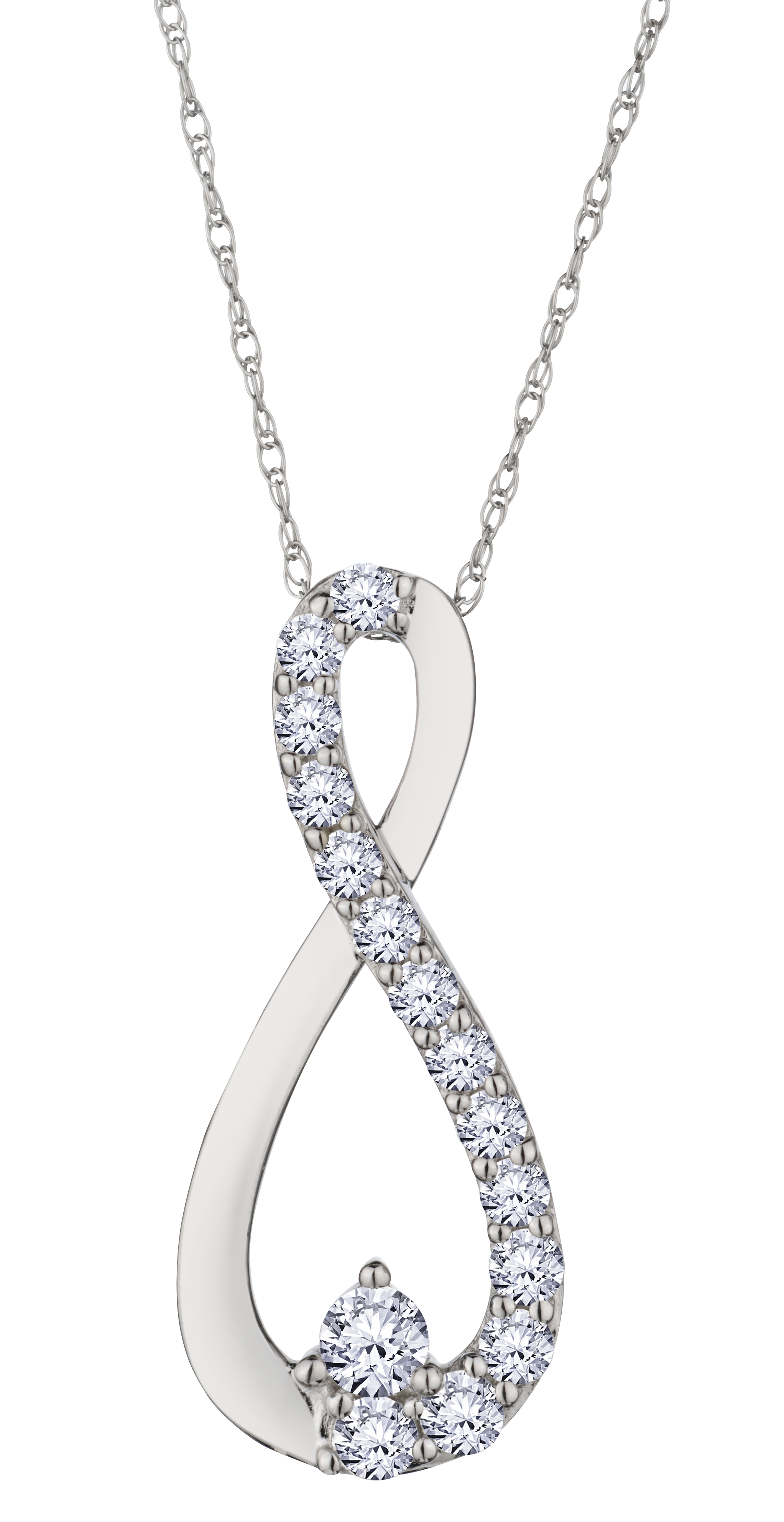 .50 Carat of Lab Grown Diamonds Infinity Pendant, 10kt White Gold.....................NOW
