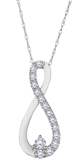 .50 Carat of Lab Grown Diamonds Infinity Pendant, 10kt White Gold.....................NOW