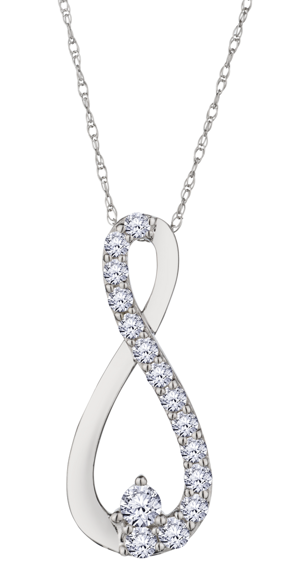 .50 Carat of Lab Grown Diamonds Infinity Pendant, 10kt White Gold.....................NOW