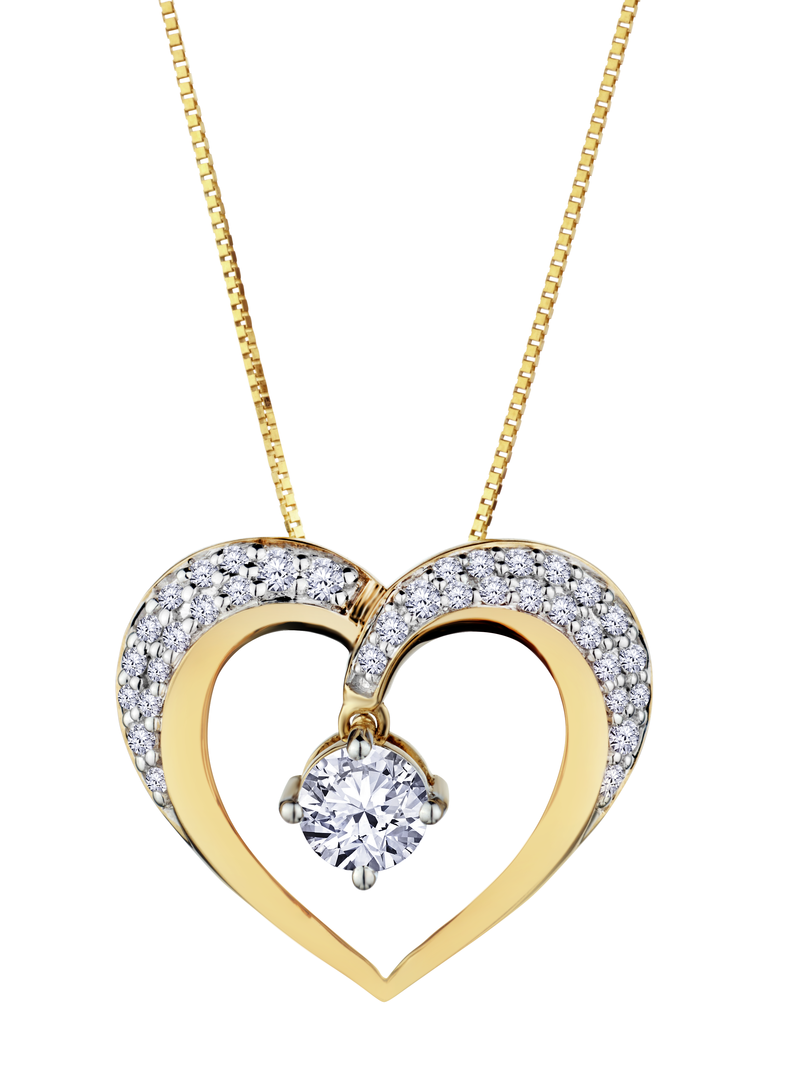 .54 Carat of Lab Grown Diamond Heart Pendant, 10kt Yellow Gold.....................NOW