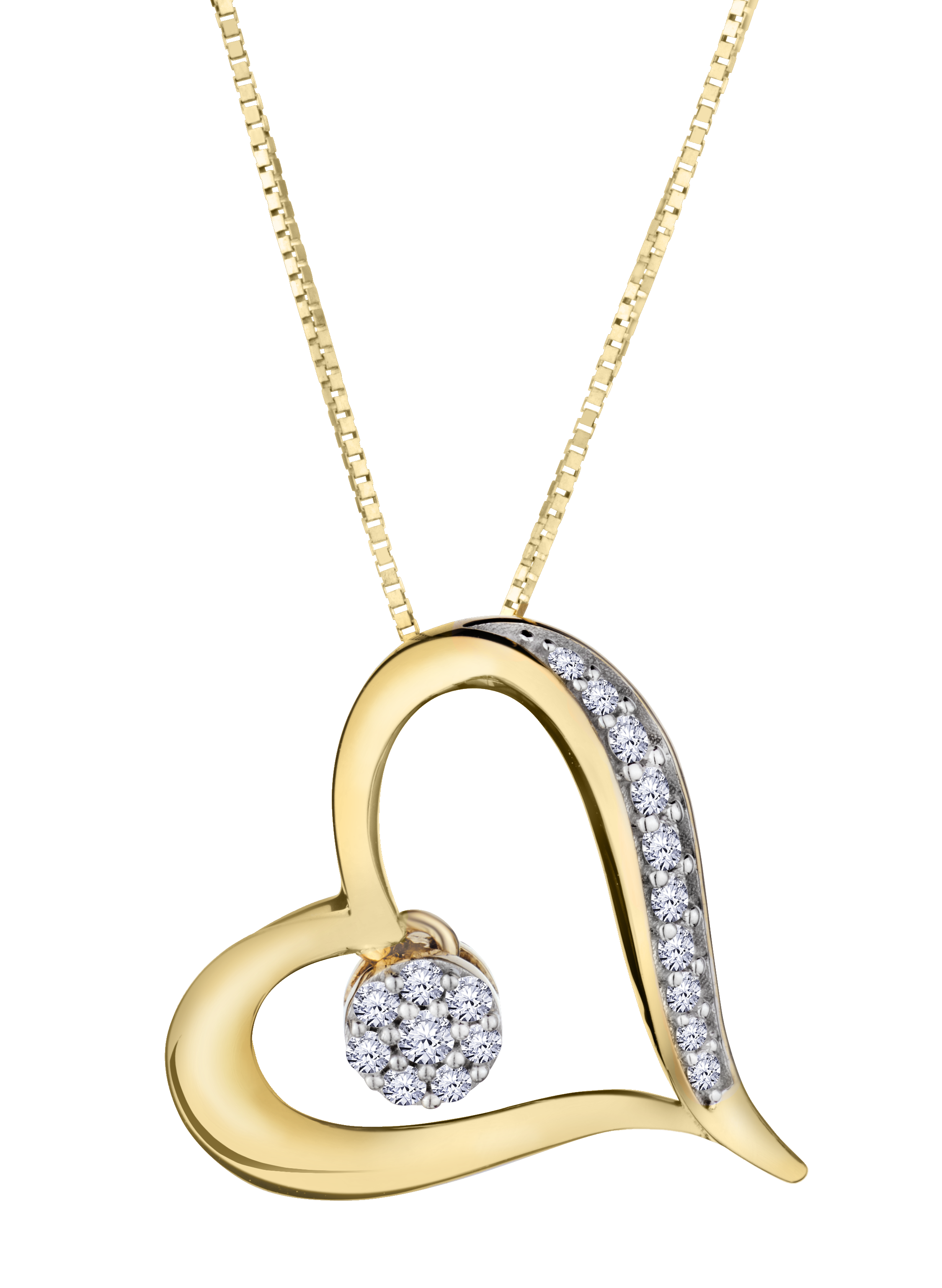.10 Carat of Lab Grown Diamonds Heart Pendant, 10kt Yellow Gold.....................NOW