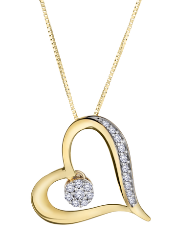 .10 Carat of Lab Grown Diamonds Heart Pendant, 10kt Yellow Gold.....................NOW - Griffin Jewellery Designs
