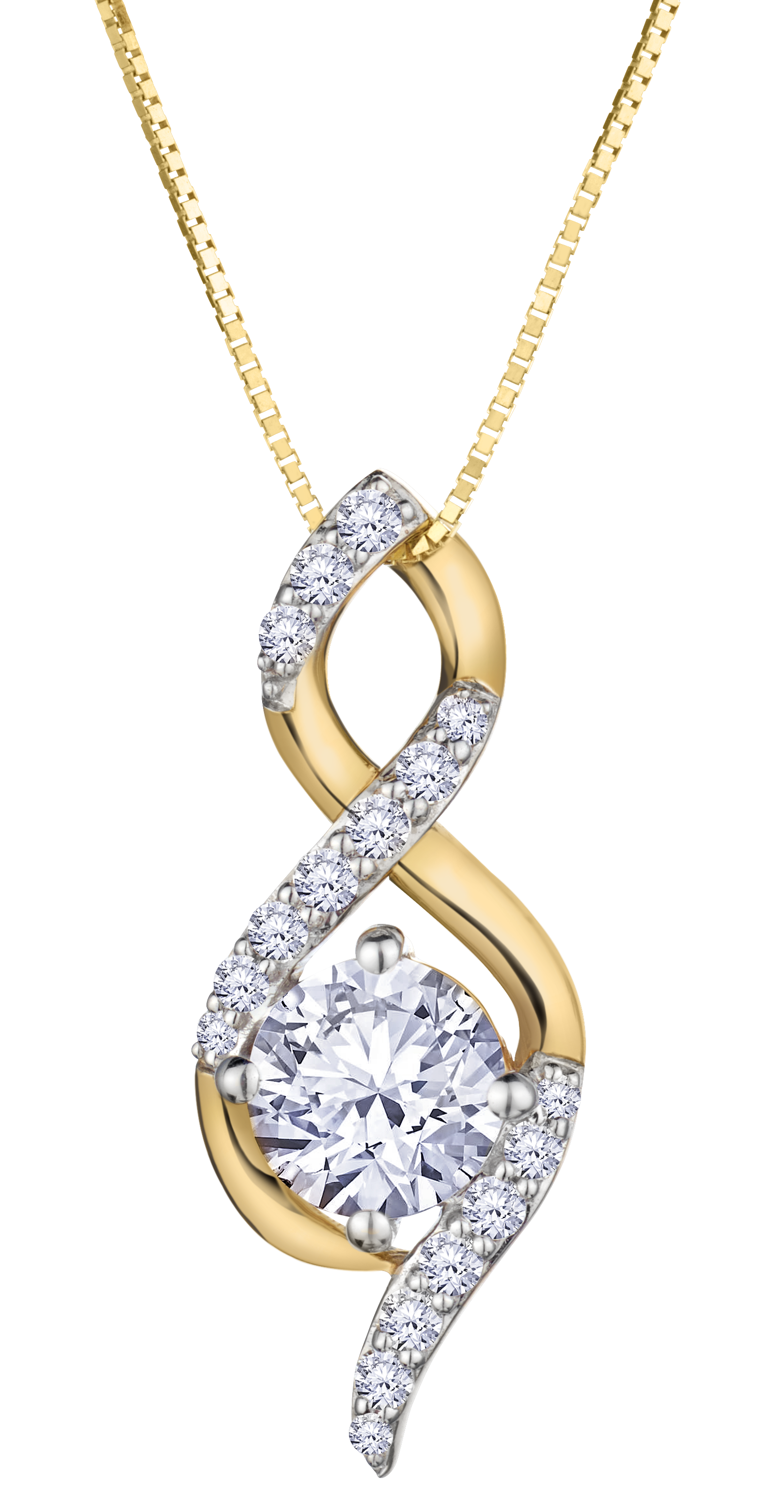 .77 Carat of Lab Grown Diamonds Pendant, 10kt Yellow Gold.....................NOW