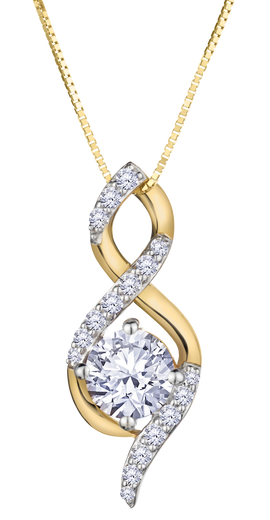 .77 Carat of Lab Grown Diamonds Pendant, 10kt Yellow Gold.....................NOW