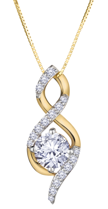 .77 Carat of Lab Grown Diamonds Pendant, 10kt Yellow Gold.....................NOW