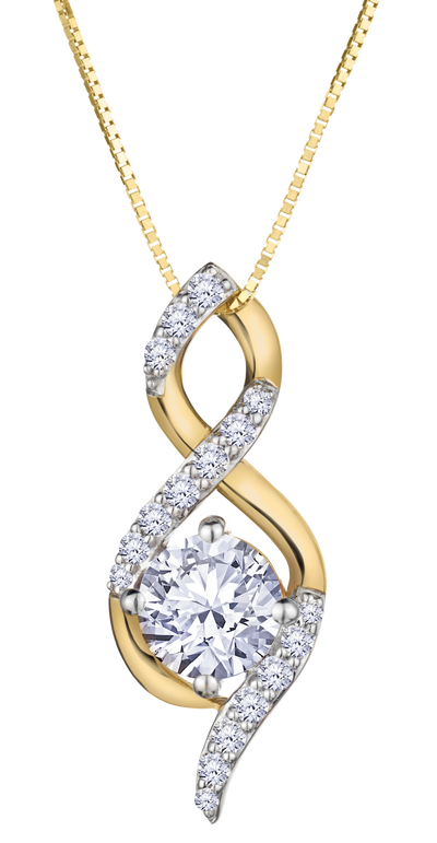 .77 Carat of Lab Grown Diamonds Pendant, 10kt Yellow Gold.....................NOW
