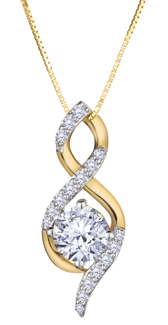 .77 Carat of Lab Grown Diamonds Pendant, 10kt Yellow Gold.....................NOW