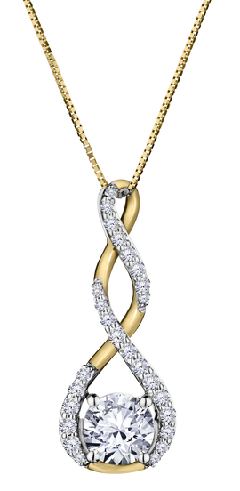 .81 Carat of Lab Grown Diamonds Pendant, 10kt Yellow Gold.....................NOW