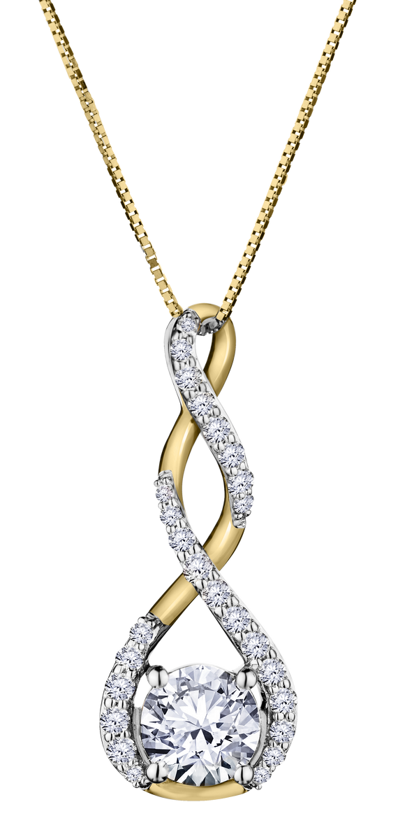 .81 Carat of Lab Grown Diamonds Pendant, 10kt Yellow Gold.....................NOW