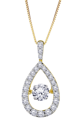 1.00 Carat Of Lab Grown Diamonds "Dancing Diamond" Pendant, 10kt Yellow Gold.....................NOW