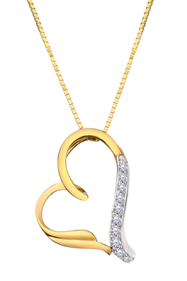 .05 Carat of Lab Grown Diamonds Heart Pendant, 10kt Yellow Gold.....................NOW