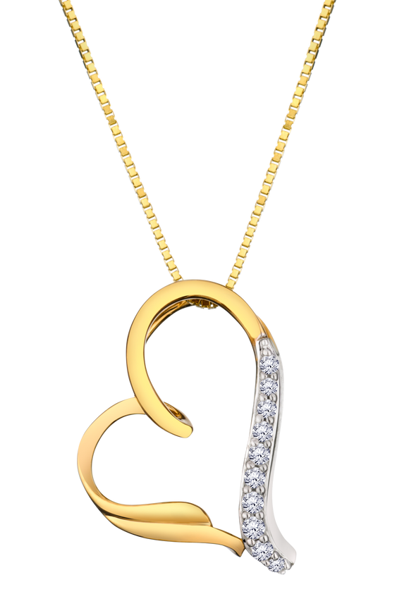 .05 Carat of Lab Grown Diamonds Heart Pendant, 10kt Yellow Gold.....................NOW