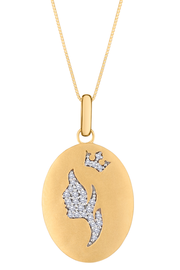 .13 Carat Of Lab Grown Diamonds "Princess" Pendant, 10kt Yellow Gold.....................NOW