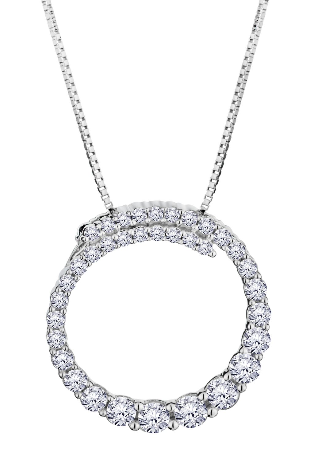 .50 Carat Of Lab Grown Diamonds "Circle Of Love" Pendant, 10Kt White Gold.....................NOW