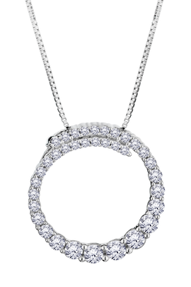 .50 Carat Of Lab Grown Diamonds "Circle Of Love" Pendant, 10Kt White Gold.....................NOW