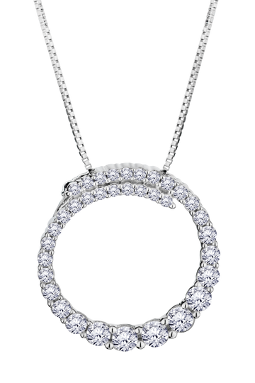 .50 Carat Of Lab Grown Diamonds "Circle Of Love" Pendant, 10Kt White Gold.....................NOW