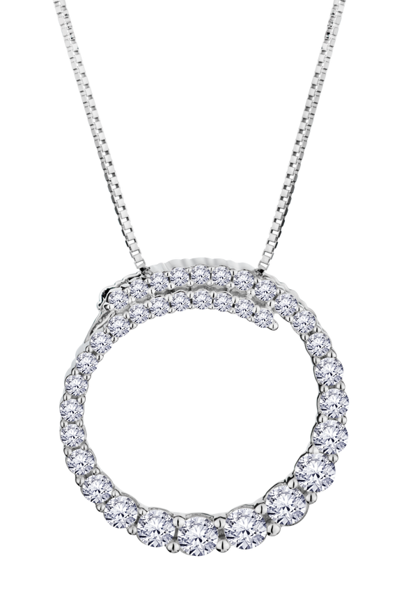 .50 Carat Of Lab Grown Diamonds "Circle Of Love" Pendant, 10Kt White Gold.....................NOW