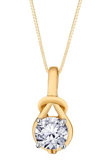 1.00 Carat Of Lab Grown Diamond Pendant, 10kt Yellow Gold.....................NOW