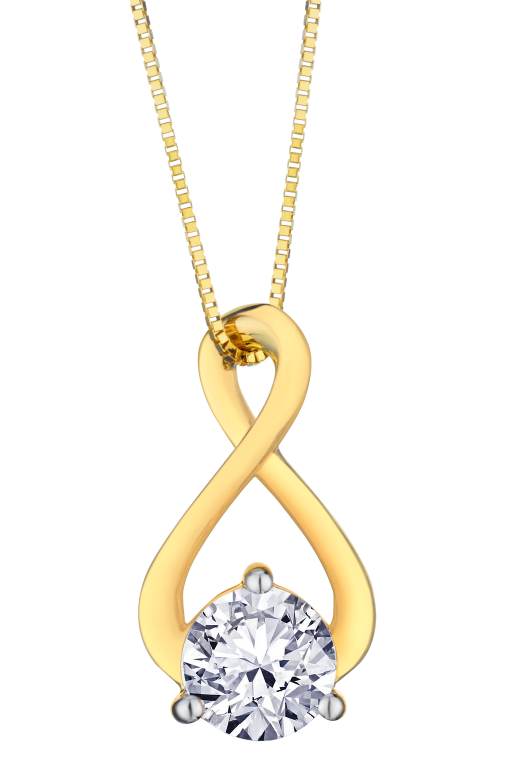 1.00 Carat Of Lab Grown Diamond "Infinity" Pendant, 10kt Yellow Gold.....................NOW