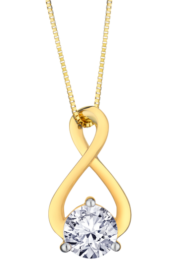 1.00 Carat Of Lab Grown Diamond "Infinity" Pendant, 10kt Yellow Gold.....................NOW