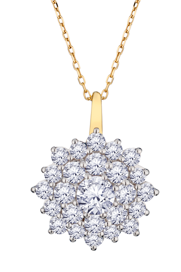 2.00 Carat Of Lab Grown Diamonds "Snowflake" Pendant, 10kt Yellow Gold.....................NOW - Griffin Jewellery Designs