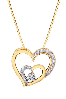 .11 Carat Of Lab Grown Diamonds Heart Pendant, 10kt Yellow Gold.....................NOW