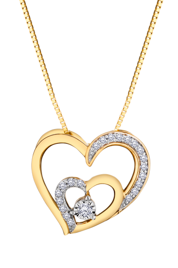 .11 Carat Of Lab Grown Diamonds Heart Pendant, 10kt Yellow Gold.....................NOW - Griffin Jewellery Designs