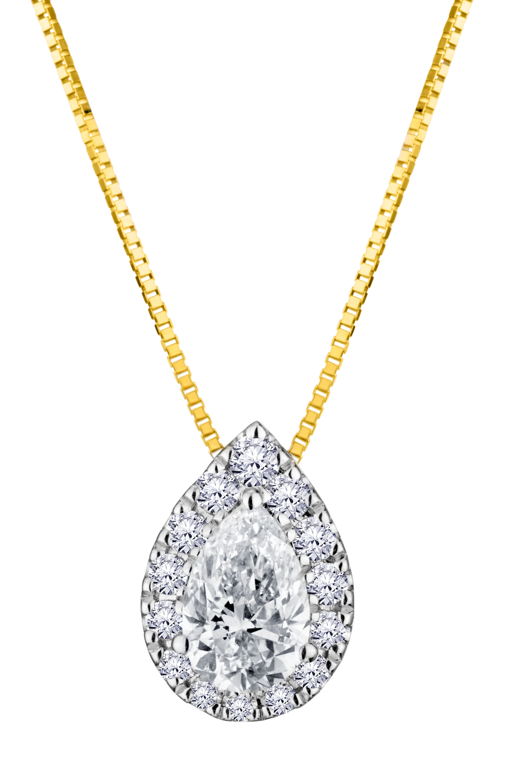 .70 Carat Of Lab Grown Diamonds Pear Shape Pendant, 10kt Yellow Gold.....................NOW
