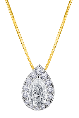 .70 Carat Of Lab Grown Diamonds Pear Shape Pendant, 10kt Yellow Gold.....................NOW