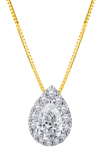 .70 Carat Of Lab Grown Diamonds Pear Shape Pendant, 10kt Yellow Gold.....................NOW - Griffin Jewellery Designs