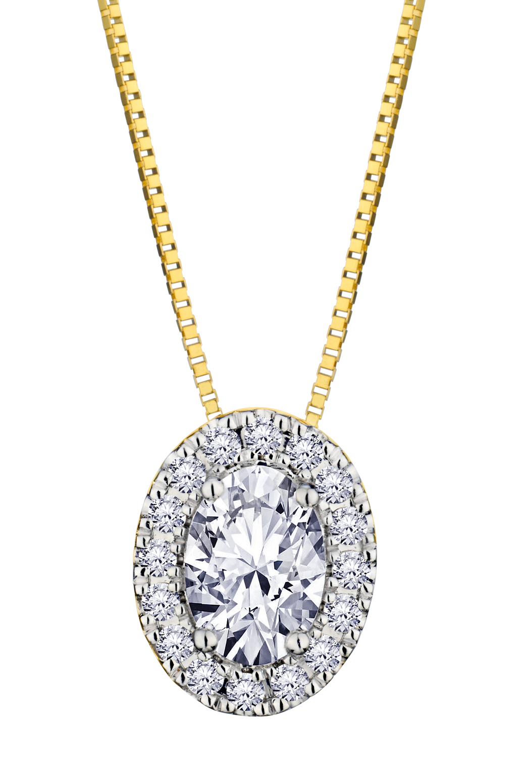 .65 Carat Of Lab Grown Diamonds Oval Shape Pendant, 10kt Yellow Gold.....................NOW