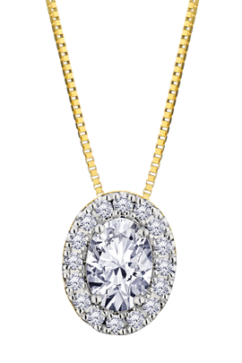 .65 Carat Of Lab Grown Diamonds Oval Shape Pendant, 10kt Yellow Gold.....................NOW