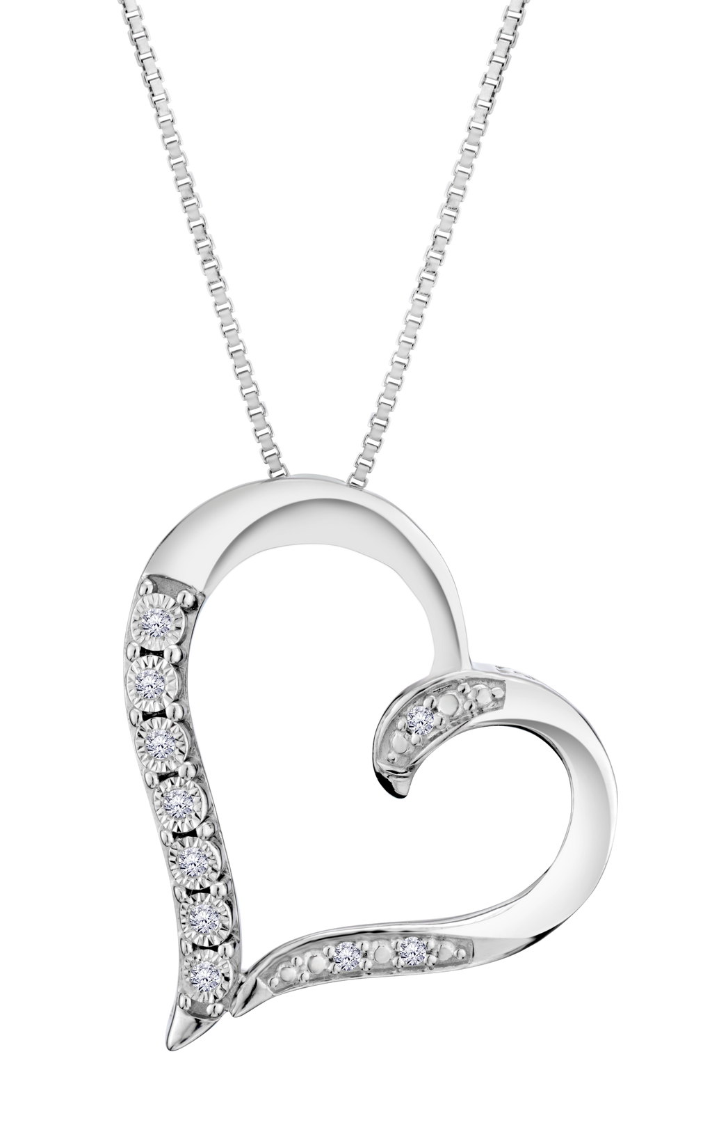 .12 Carat Of Lab Grown Diamonds Heart Pendant, Silver.....................NOW