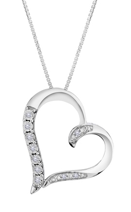 .12 Carat Of Lab Grown Diamonds Heart Pendant, Silver.....................NOW