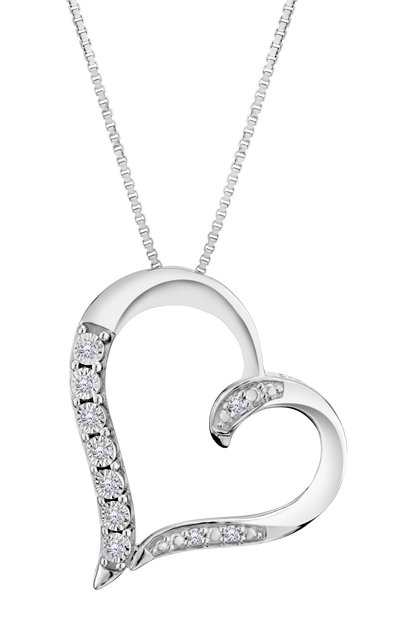 .12 Carat Of Lab Grown Diamonds Heart Pendant, Silver.....................NOW - Griffin Jewellery Designs