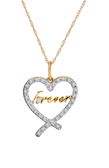 .12 Carat Of Lab Grown Diamonds "Forever" Heart Pendant, 10kt Yellow Gold.....................NOW - Griffin Jewellery Designs