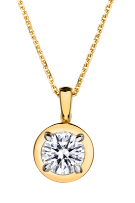 1.00 Carat of Lab Grown Diamond Pendant, 10kt Yellow Gold.....................NOW