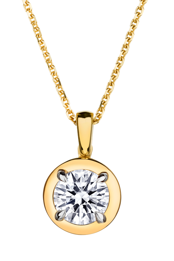 1.00 Carat of Lab Grown Diamond Pendant, 10kt Yellow Gold.....................NOW