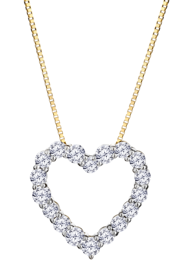 .50 Carat of Lab Grown Diamonds Heart Pendant, 10kt Yellow Gold.....................NOW