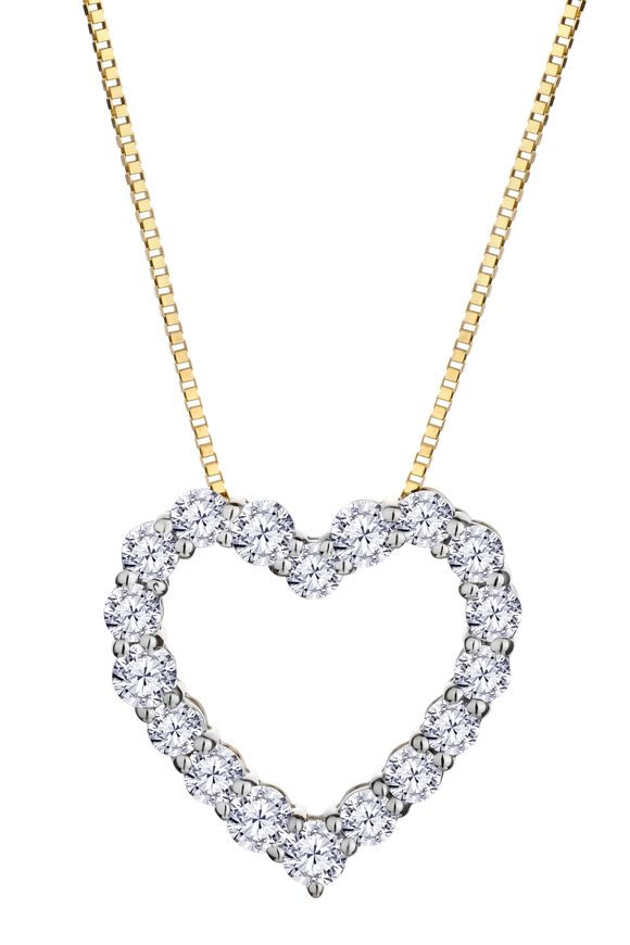 .50 Carat of Lab Grown Diamonds Heart Pendant, 10kt Yellow Gold.....................NOW