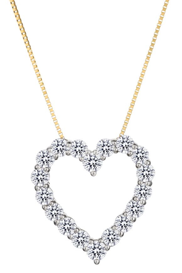 1.00 Carat of Lab Grown Diamonds Heart Pendant, 10kt Yellow Gold.....................NOW