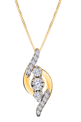 .40 Carat of Lab Grown Diamonds "Past, Present, Future" Pendant, 10kt Yellow Gold.....................NOW