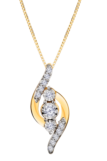 .40 Carat of Lab Grown Diamonds "Past, Present, Future" Pendant, 10kt Yellow Gold.....................NOW