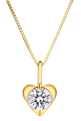 .50+ Carat of Lab Grown Diamond Heart Pendant, 10kt Yellow Gold.....................NOW