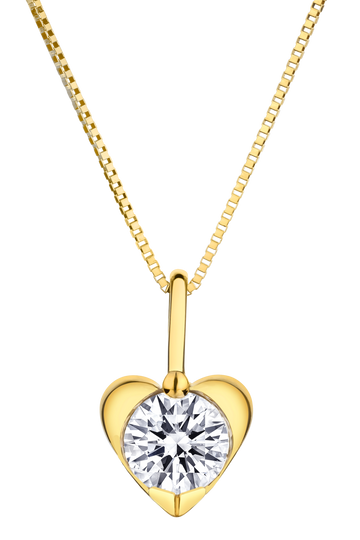 .50+ Carat of Lab Grown Diamond Heart Pendant, 10kt Yellow Gold.....................NOW